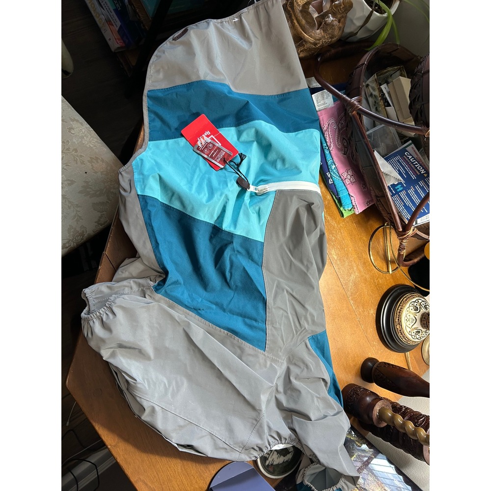 Reddy WeatherShell Blue Grey Colorblock Packable Dog Jacket XXXL New